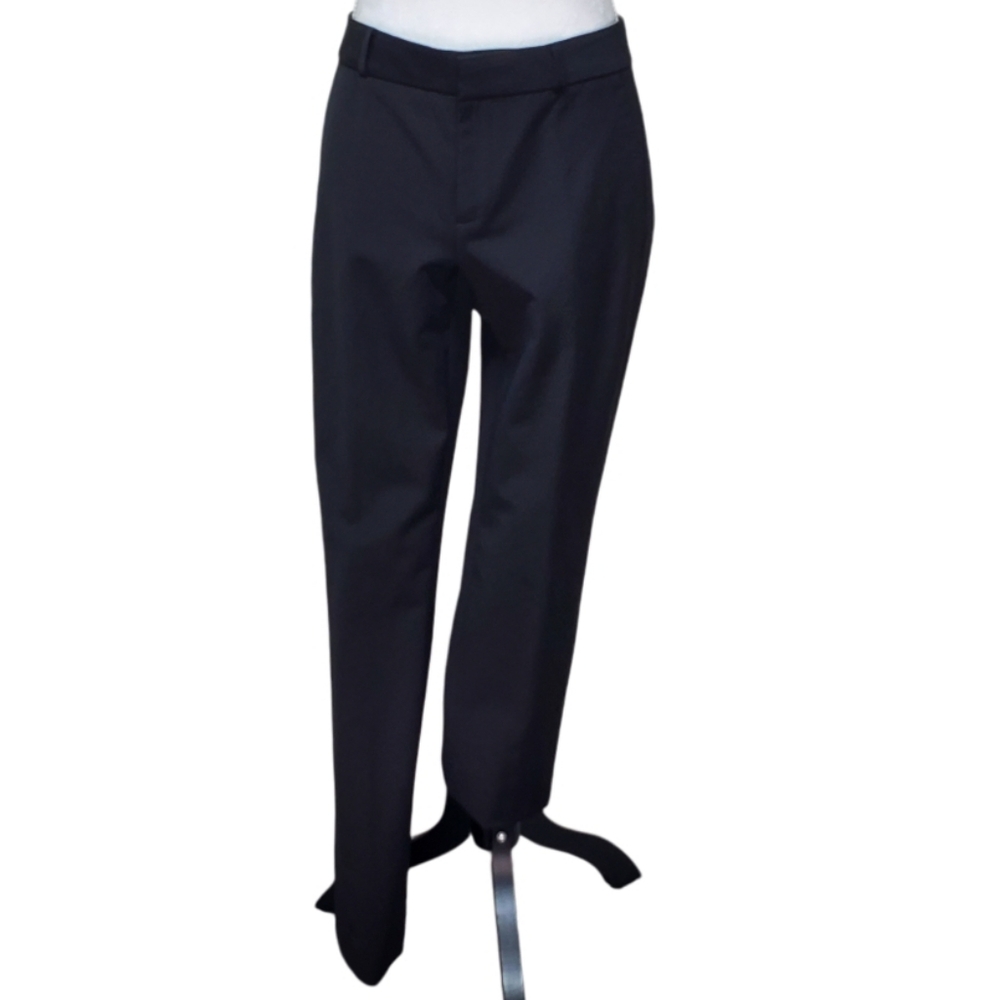 Banana Republic Black Pants Ryan Double Weave Straight Ankle Size 4L